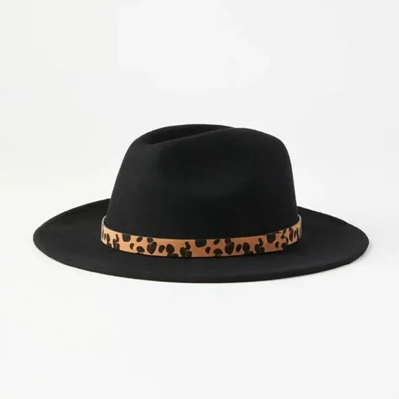 LOFT | Accessories | Animal Print Haircalf Trim Felt Fedora 